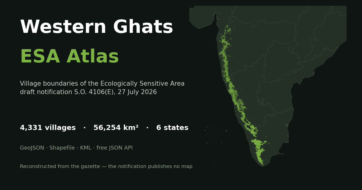 Screenshot of Western Ghats ESA Atlas